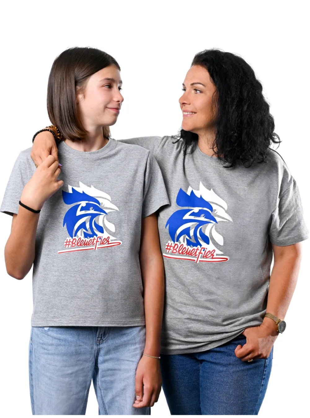 T-shirt Unisexe GRIS Bleu et Fier